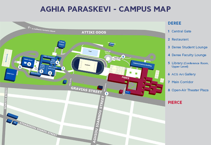 The American College Of Greece Campus Map The American College Of Greece Campus Map
