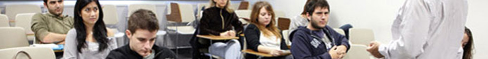 Instructor giving a lecture to a class of students