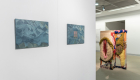 Weaving Worlds, Άποψη εγκατάστασης Ανδρέας Ράγκναρ Κασάπης, wave tootsie 1, wave tootsie 2, 2021 ; Μάρω Φασουλή, Behavioural strategies, 2021, Αμερικάνικο Κολλέγιο της Ελλάδας, 2022
